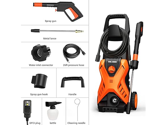 Rock&Rocker Electric Pressure Washer, 2150PSI