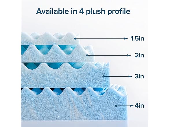 ZINUS 4" Swirl Gel Cooling Memory Foam Mattress Topper