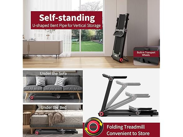 Goplus 3.75HP Folding Treadmill Bluetooth