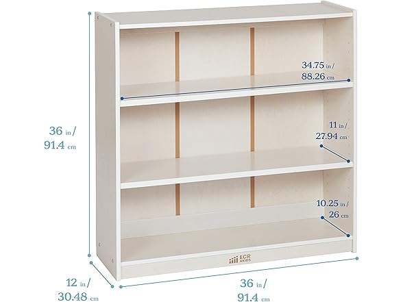 ECR4Kids Classic Bookcase, 36in, White