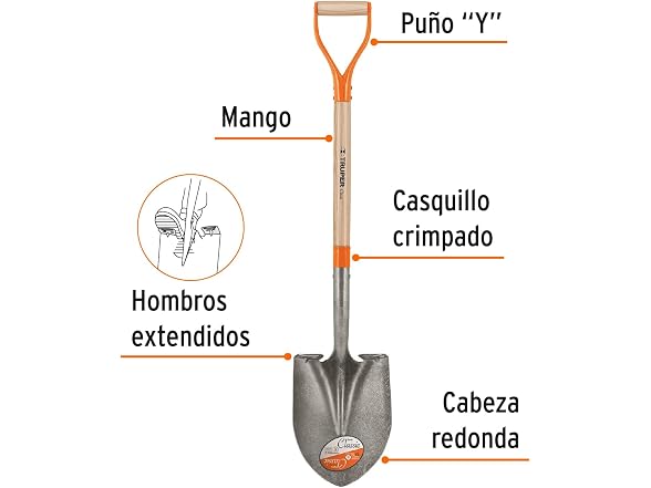 D-Handle Round Point Shovel, 41"