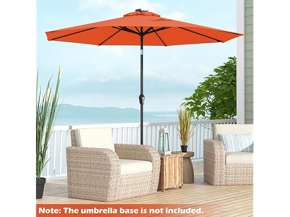 Giantex 10ft Outdoor Patio umbrella with Solar Lights