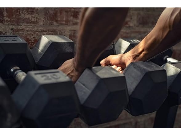 20lbs Pair Hex Dumbbells Rubber Coated Hand Weights