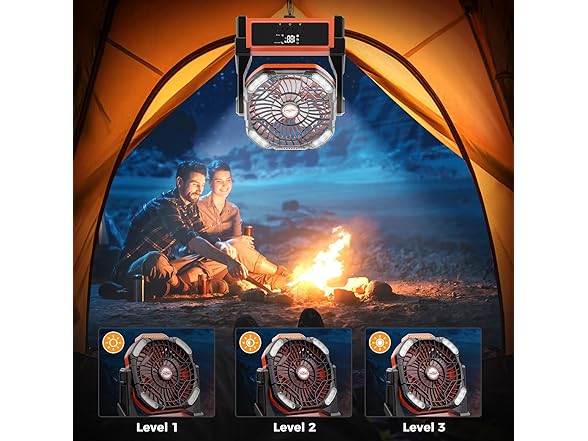 Portable Camping Fan, 20000mAh Rechargeable Battery