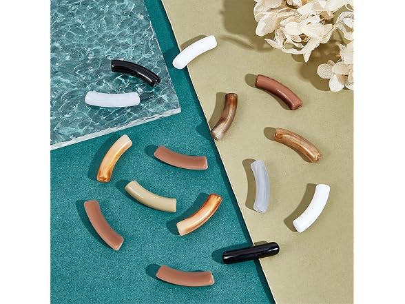PH PandaHall 154pcs Curved Tube Beads, 11 Color