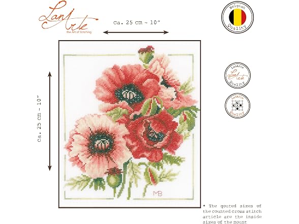 Lanarte Anemone Bouquet Cross Stitch Kit - Gallery 2