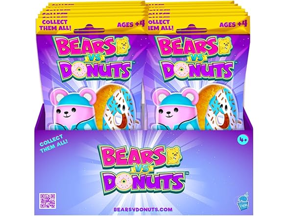 Bears vs Donuts - Fuchsia Asst A 12 Pack