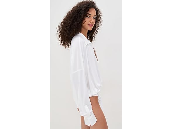 Norma Kamali Womens Oversized Boyfriend Shirt