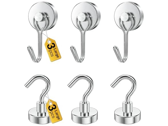 Tiergrade Magnetic Hooks, 6 Pack