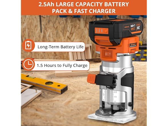 TILSWALL USPRRT02 Cordless Trimmer Router Orange