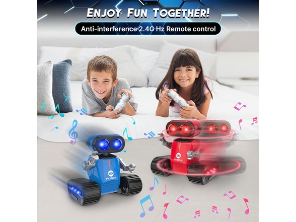UFLYTOO LA RC Robot Toy w/ LED Eyes Music & Dance