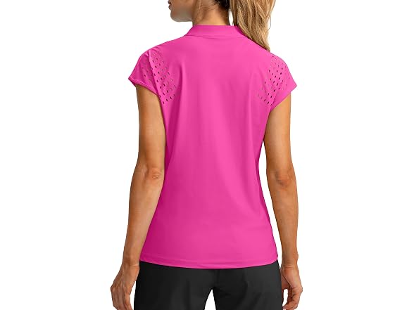 Soothfeel Women (XXL) Golf Shirt Cap Sleeve V Tops