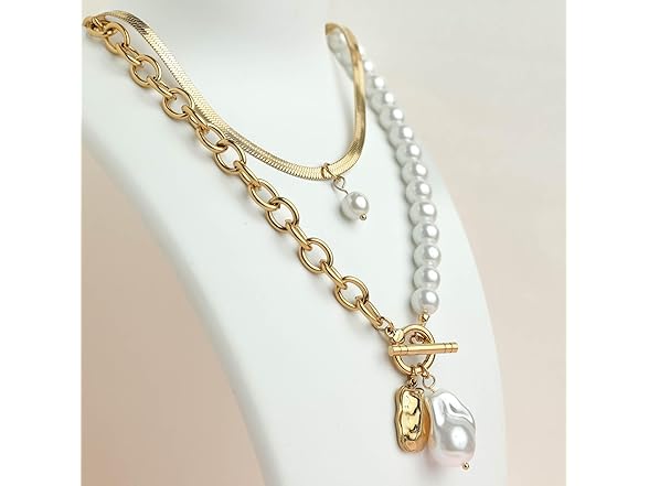 ADORANCE Gold Pearl Necklace