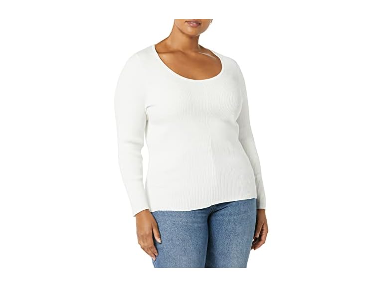 Amazon Essentials Womens Long Sleeve Fine Gauge Stretch Scoop Neck Sweater