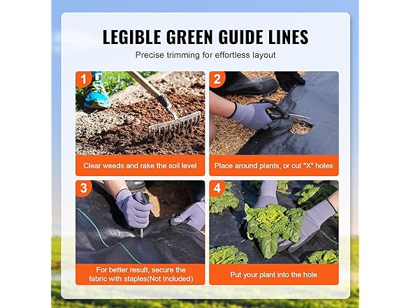 VEVOR 6.5FTx300FT Premium Weed Barrier Fabric