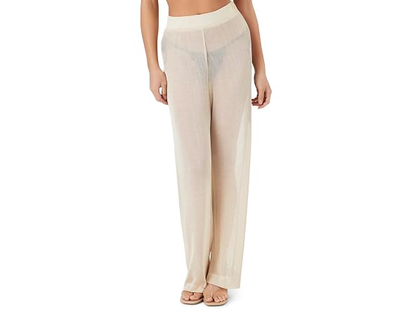 Forever 21 (XS) Sheer High-Rise Pants Sandshell