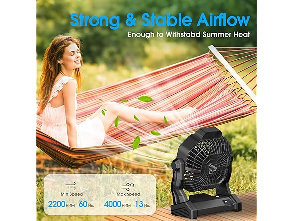 JINLICTE Camping Fan with LED Lantern