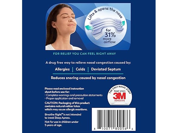Breathe Right Breathe Right Nasal Strips, 44ct