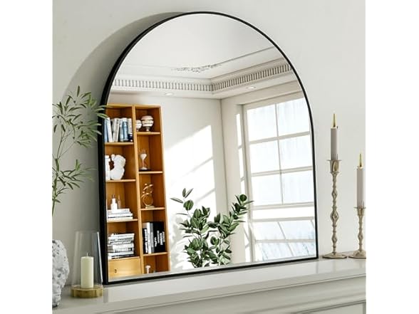 Easly Arched Bathroom Mirror, 32x34 Inch