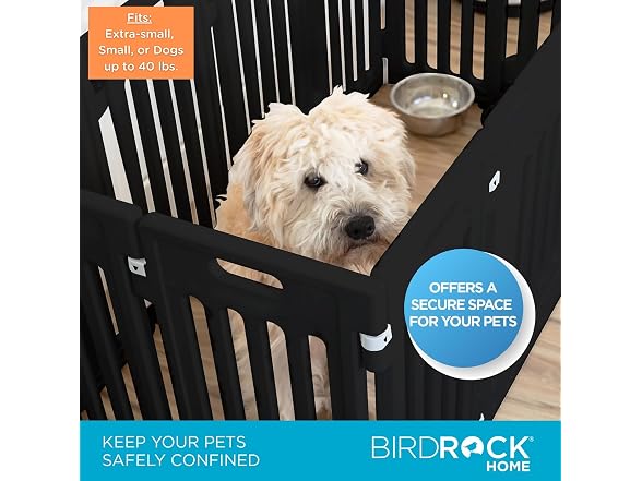 BIRDROCK HOME Dog Playpen w/Door, 12 Panel, 25.6"
