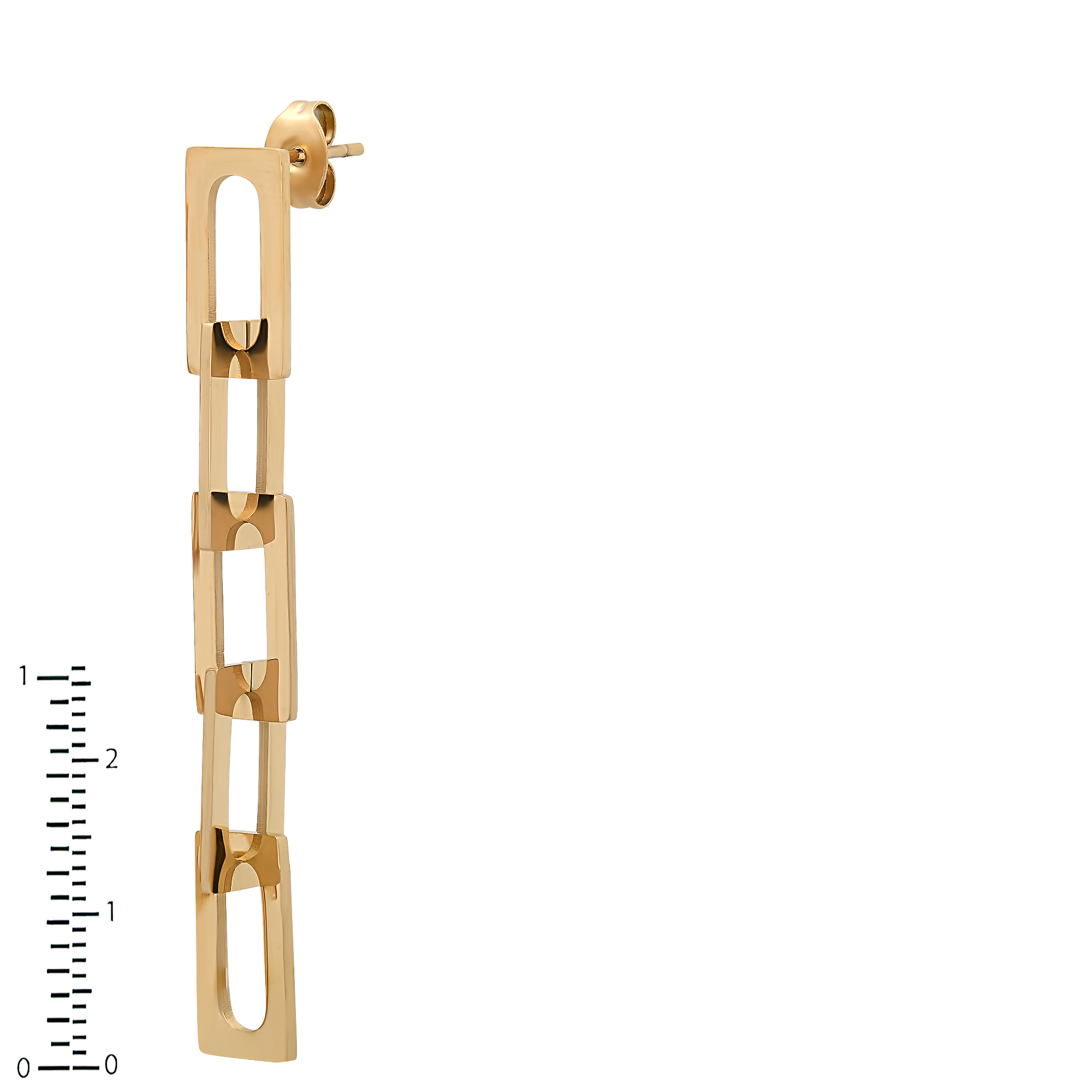 18K Gold Plated Link Drop Earrings - Gallery 4