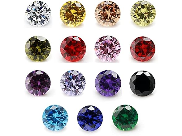 Generic ZBJGEMS 1PCS Per Colors Total 15pcs Mixed CZ Stones