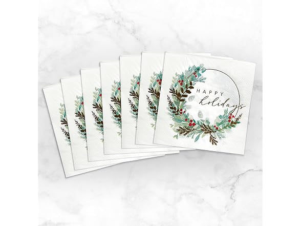 Happy Holidays, Napkins 80ct - Gallery 2