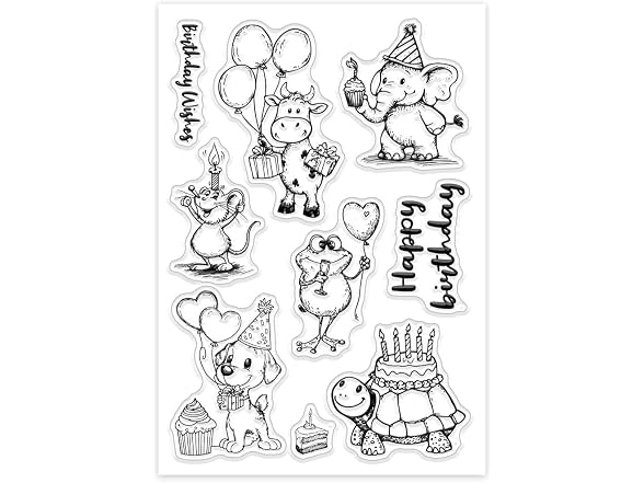 GLOBLELAND Funny Birthday Animal Clear