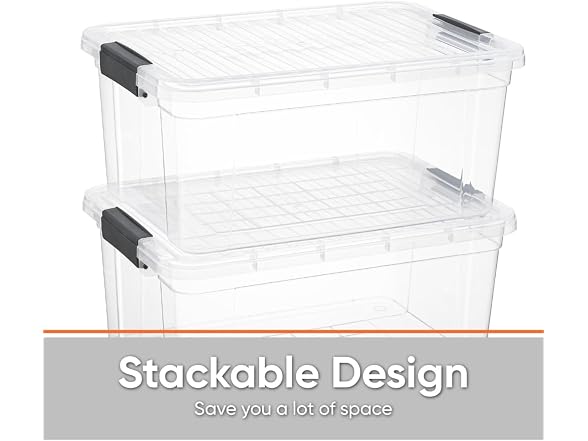 Superio Clear Storage Box with Lid, 36 Quart 10 Pack