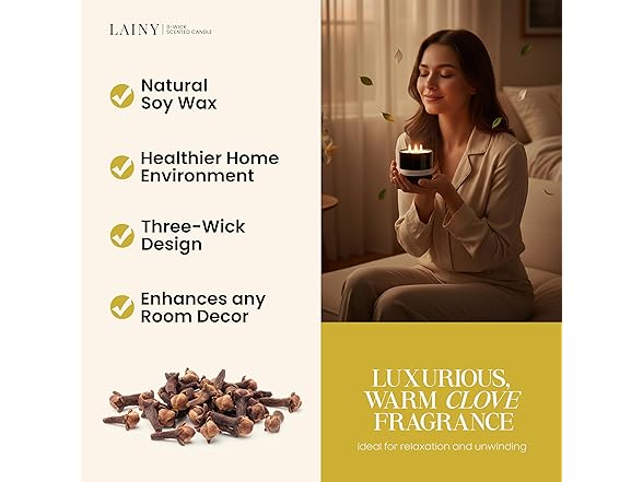 Clove Scent 3-Wick Scented Candle