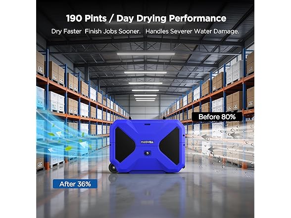 Moiswell 190 Pints LGR commercial dehumidifier
