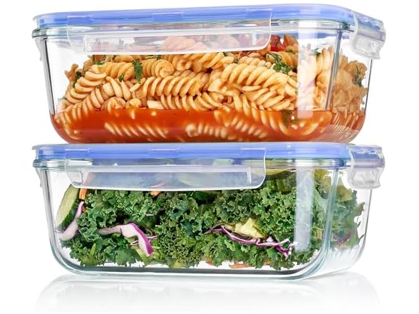 Vtopmart Blue 2 Pack 63oz Glass Containers W/ Lids