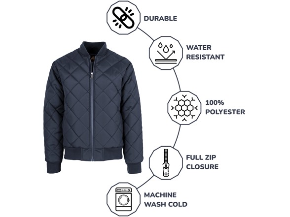 Mens Heavyweight Quilted Bomber Jacket