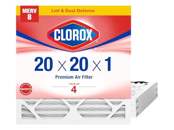 20x20x1 Air Filter MERV 8 4pk