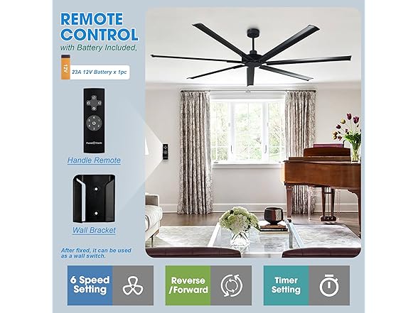 Parrot Uncle 100 Inch Ceiling Fan without Lights