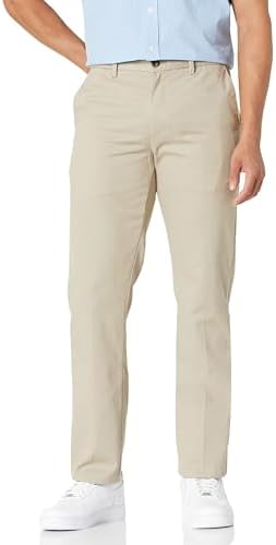 Amazon Essentials Men's Slim-Fit Wrinkle-Resistant Flat-Front Chino Pant, Khaki Beige, 32W x 30L