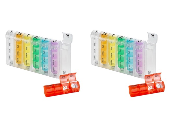 TheraRx 4 Times Daily Pill Organizer 2 Pack