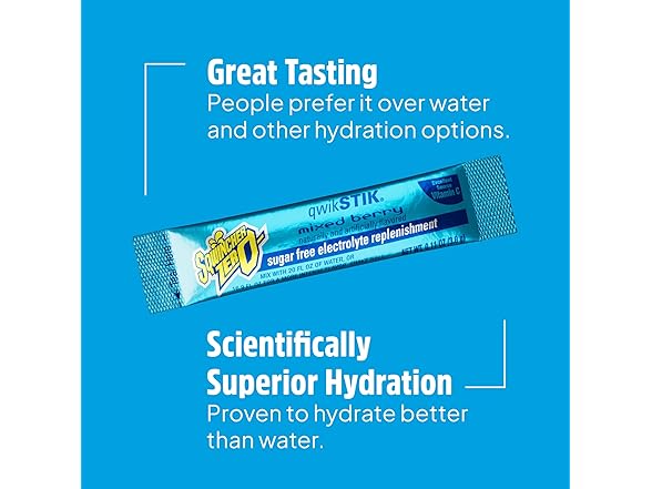 50PK Sqwincher Zero Qwik Stik, Mixed Berry