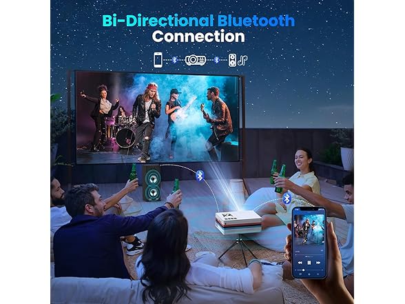 FUDONI 1080P Projector with WiFi and Bluetooth