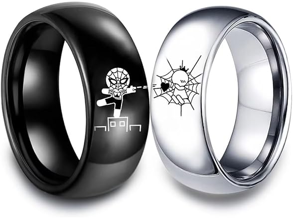 AJZYX Spiderman Couples Ring