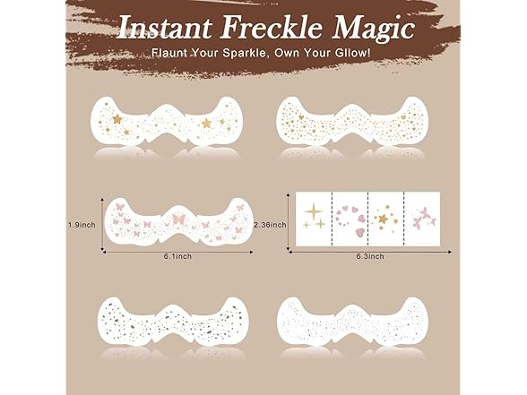 Diesetsr Glitter Freckles Temporary Tattoos