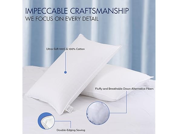 DLNIA Luxury Bed Pillows Queen Size Set of 2