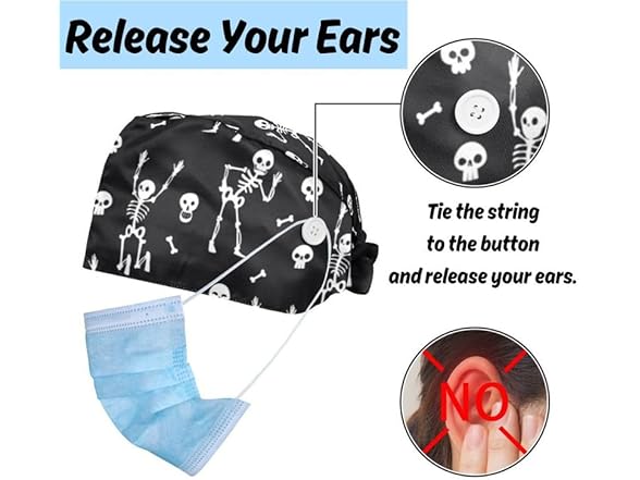 DIYmaking 2 Pcs Skull Hat with Sweatband