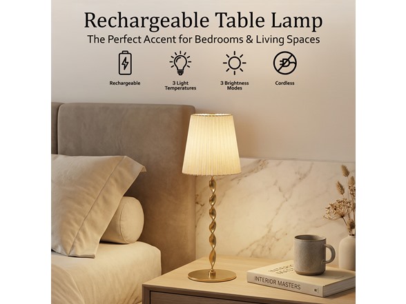 Twisted Stem Pleated Shade Cream Lamp
