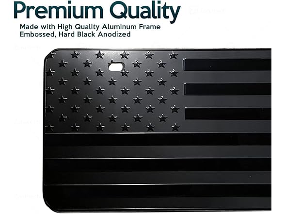 Zone Tech Monochrome USA Flag License, 2 Pack