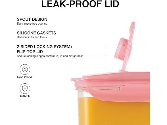 LocknLock Fridge Jug, 3QT, Pink