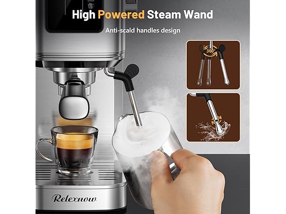 RELEXNOW Espresso Machine, 20 Bar