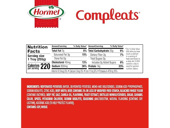 Hormel Compleats Roast Beef and Mashed Potato 9 oz
