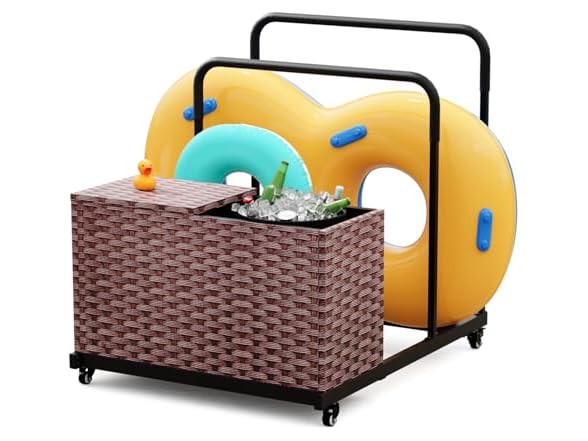 Pool Float Storage Bin with Wheels