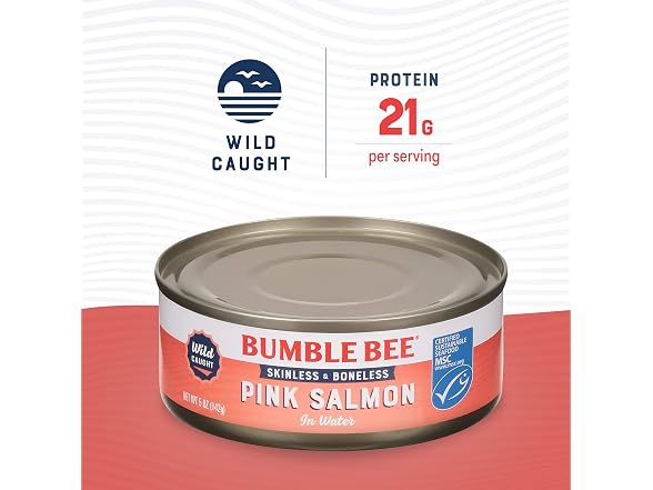 12PK Bumble Bee Skinless & Boneless Canned Salmon